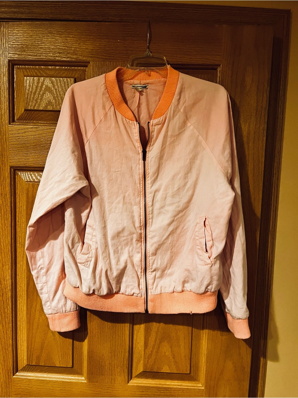 Kirra Light Pink Bomber Jacket with knit Trim size XL - Picture 3 of 13